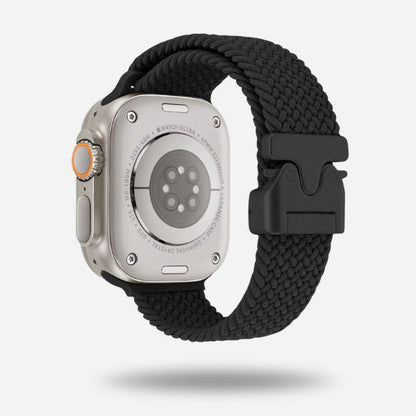 Apple Watch with black woven strap & black titanium clasp